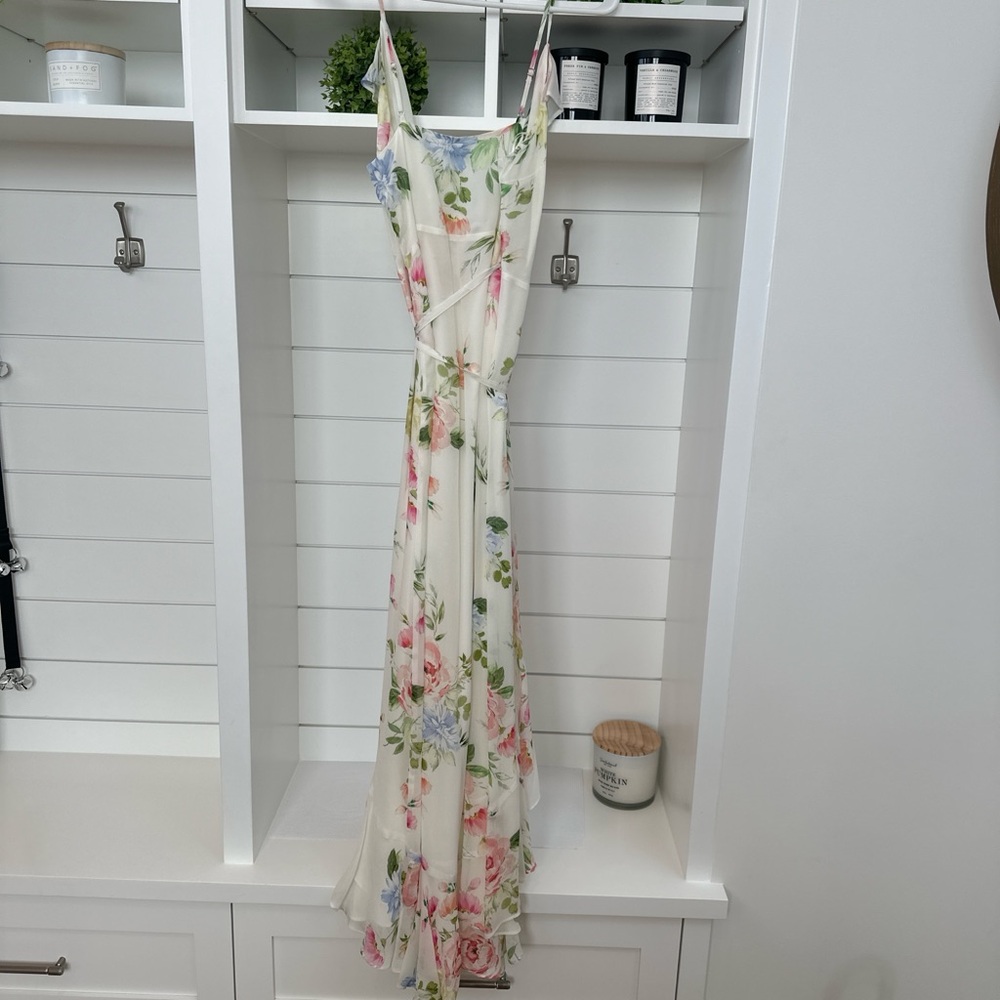 Yumi Kim Meadow Maxi, Ivory and Pink Floral High Low Dress - Picture 4 of 6